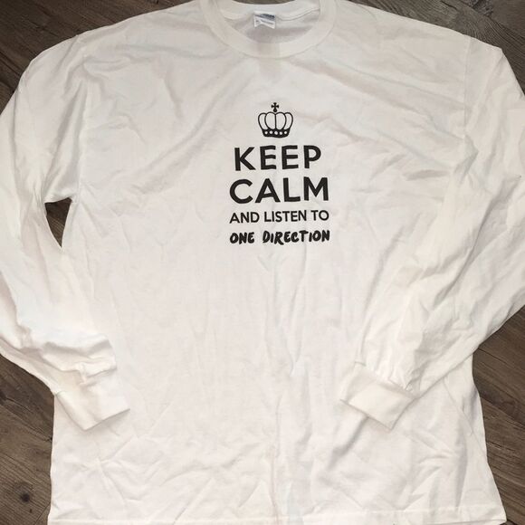 White ls keep calm and listen one direction shirt - Picture 1 of 3